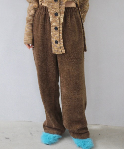 SANSeLF（サンセルフ）の「ウォームドロストニットパンツ【SANSeLF 】sanw24a037（その他パンツ・レディース・ブラウン/ライトイエロー・FREE）」の4枚目の写真