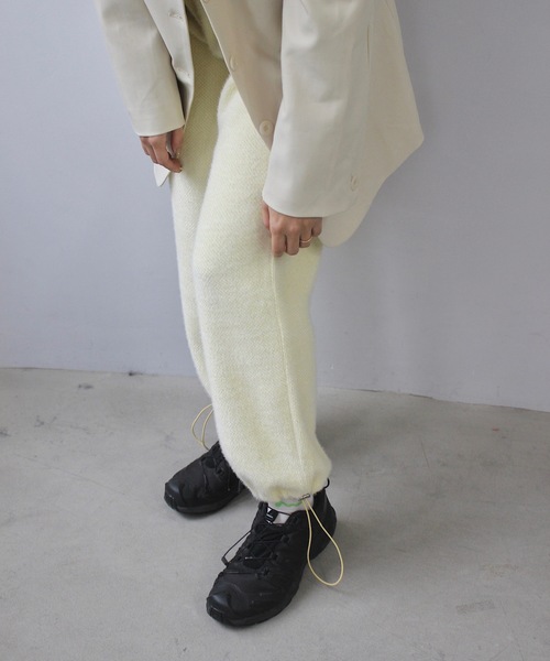 SANSeLF（サンセルフ）の「ウォームドロストニットパンツ【SANSeLF 】sanw24a037（その他パンツ・レディース・ブラウン/ライトイエロー・FREE）」の9枚目の写真