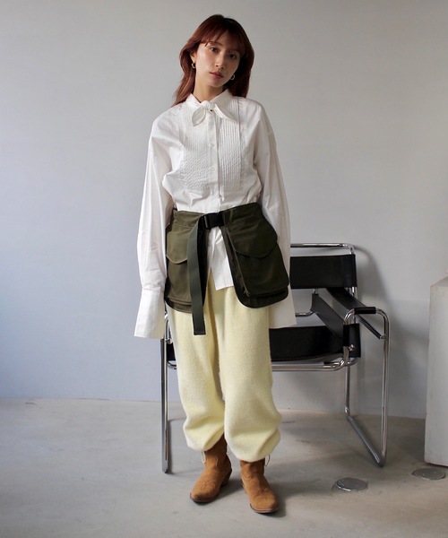 SANSeLF（サンセルフ）の「ウォームドロストニットパンツ【SANSeLF 】sanw24a037（その他パンツ・レディース・ブラウン/ライトイエロー・FREE）」の13枚目の写真