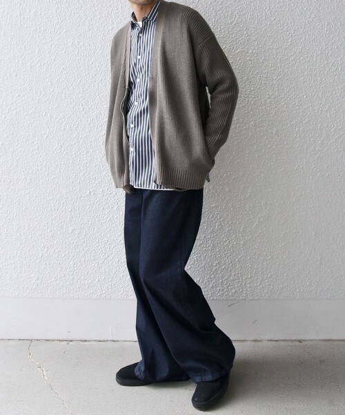 SHIPS any（シップス エニィ）の「SHIPS any:〈手洗い可能〉畦編み ドライバーズ Vネック ショート ジップ カーディガン◇（カーディガン/ボレロ・メンズ・ブラック/ブラウン/ダークグレー/ベージュ・MEDIUM/LARGE）」の6枚目の写真