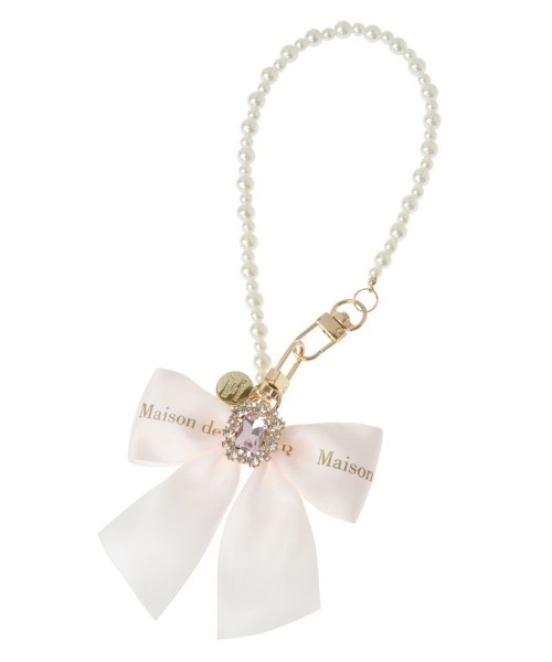 Maison de FLEUR（メゾンドフルール）の「EC限定ビジューリボンパールストラップ（チャーム・レディース・サーモンピンク/グリーン/レッド/ピンク/ラベンダー/イエロー/サックスブルー/ライトピンク・FREE）」の7枚目の写真