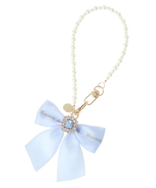 Maison de FLEUR（メゾンドフルール）の「EC限定ビジューリボンパールストラップ（チャーム・レディース・サーモンピンク/グリーン/レッド/ピンク/ラベンダー/イエロー/サックスブルー/ライトピンク・FREE）」の16枚目の写真
