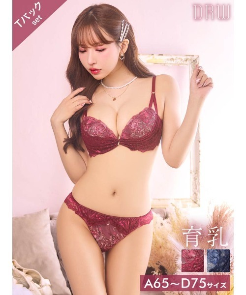 再入荷❤️ヴィーナスレース❤️上下セット❤️全2色❤️育乳❤️脇高❤️シフォン系❤️ セール】ヴィーナス ローズ レーシィ 育乳 脇高 ブラジャー