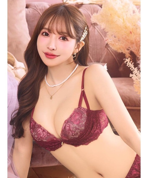 再入荷❤️ヴィーナスレース❤️上下セット❤️全2色❤️育乳❤️脇高❤️シフォン系❤️ 三上悠亜着用】【EF】ヴィーナスサテンレース育乳脇高ブラジャー