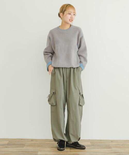 ITEMS URBANRESEARCH（アイテムズ アーバンリサーチ）の「ダブルフェイスモールニット（ニット/セーター・レディース・ライトグレー/ブラウン/アイボリー・FREE）」の8枚目の写真