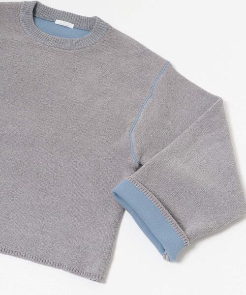 ITEMS URBANRESEARCH（アイテムズ アーバンリサーチ）の「ダブルフェイスモールニット（ニット/セーター・レディース・ライトグレー/ブラウン/アイボリー・FREE）」の10枚目の写真