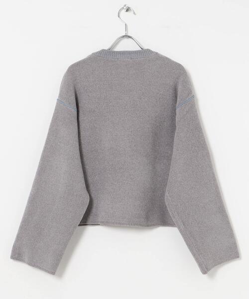 ITEMS URBANRESEARCH（アイテムズ アーバンリサーチ）の「ダブルフェイスモールニット（ニット/セーター・レディース・ライトグレー/ブラウン/アイボリー・FREE）」の11枚目の写真