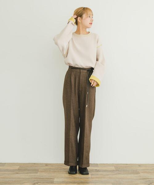 ITEMS URBANRESEARCH（アイテムズ アーバンリサーチ）の「ダブルフェイスモールニット（ニット/セーター・レディース・ライトグレー/ブラウン/アイボリー・FREE）」の22枚目の写真