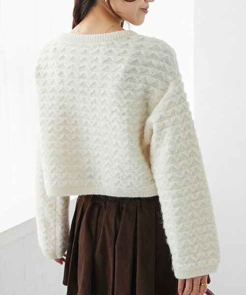 MAJESTIC LEGON（マジェスティックレゴン）の「フロントリボンショートカーディガン（カーディガン/ボレロ・レディース・ライトグレー/チャコールグレー/アイボリー/ライトピンク・MEDIUM）」の10枚目の写真