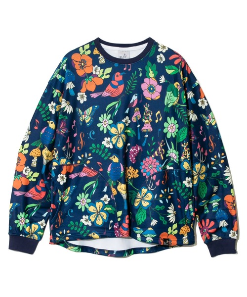 go slow caravan（ゴースローキャラバン）の「寝るまで気持ちいい総柄スムースプルオーバー（スウェット・メンズ・ネイビー/ブラック・MEDIUM/SMALL/LARGE/X-LARGE）」の15枚目の写真