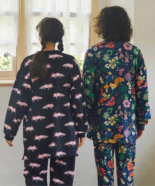 go slow caravan（ゴースローキャラバン）の「寝るまで気持ちいい総柄スムースプルオーバー（スウェット・メンズ・ネイビー/ブラック・MEDIUM/SMALL/LARGE/X-LARGE）」の12枚目の写真