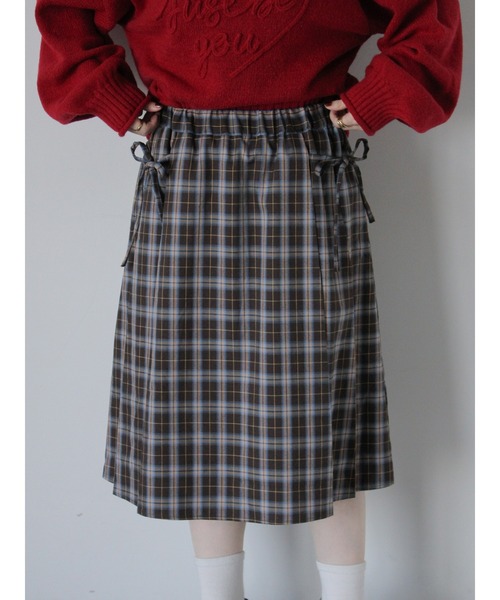 ehka sopo（エヘカソポ）の「前後2WAYチェックミディ丈スカート（スカート・レディース・チャコールグレー/ネイビー/グリーン・F）」の8枚目の写真