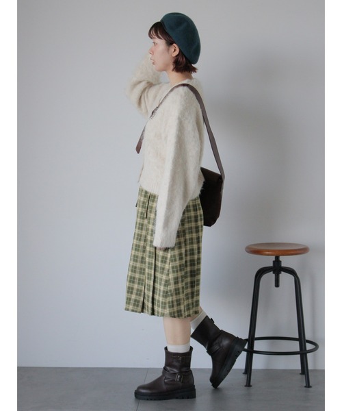 ehka sopo（エヘカソポ）の「前後2WAYチェックミディ丈スカート（スカート・レディース・チャコールグレー/ネイビー/グリーン・F）」の21枚目の写真