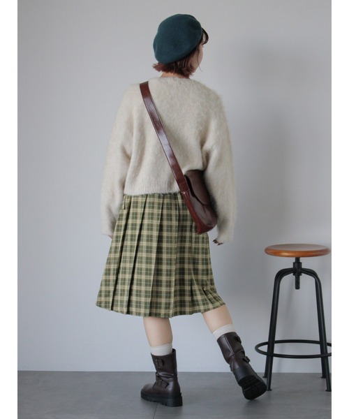 ehka sopo（エヘカソポ）の「前後2WAYチェックミディ丈スカート（スカート・レディース・チャコールグレー/ネイビー/グリーン・F）」の22枚目の写真