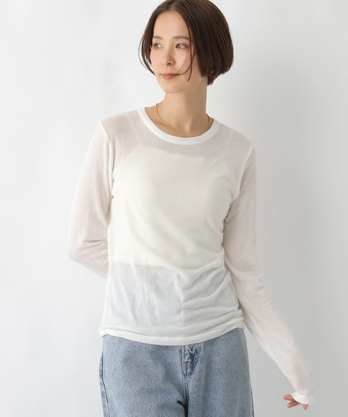 よゆみし　Tシャツ3種 セール】テンセル混長袖クルーロンT 140532（Tシャツ/カットソー