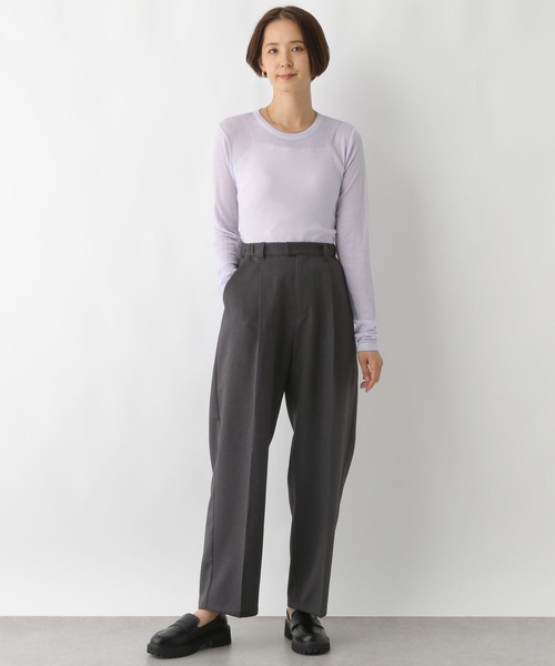 LEPSIM(レプシィム)の「テンセル混長袖クルーロンT 140532(Tシャツ/カットソー・レディース・オフホワイト/ブラック/オレンジ/パープル/ピンク/レッド/ライトブルー/ホワイト・FREE)」の16枚目の写真