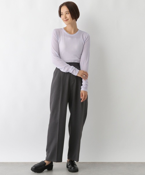 LEPSIM(レプシィム)の「テンセル混長袖クルーロンT 140532(Tシャツ/カットソー・レディース・オフホワイト/ブラック/オレンジ/パープル/ピンク/レッド/ライトブルー/ホワイト・FREE)」の17枚目の写真