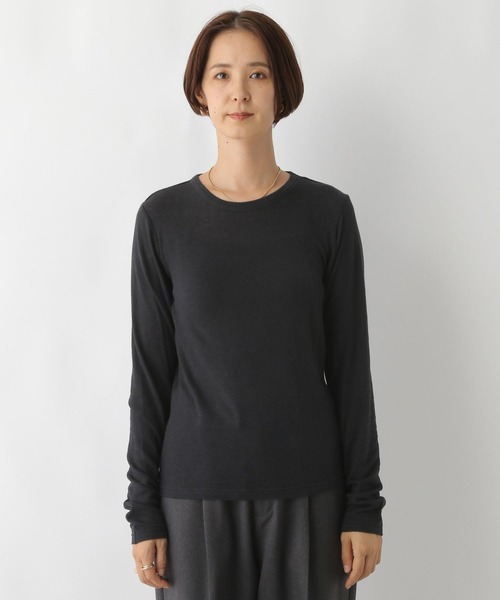よゆみし　Tシャツ3種 セール】テンセル混長袖クルーロンT 140532（Tシャツ/カットソー