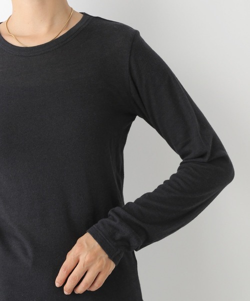 LEPSIM(レプシィム)の「テンセル混長袖クルーロンT 140532(Tシャツ/カットソー・レディース・オフホワイト/ブラック/オレンジ/パープル/ピンク/レッド/ライトブルー/ホワイト・FREE)」の22枚目の写真