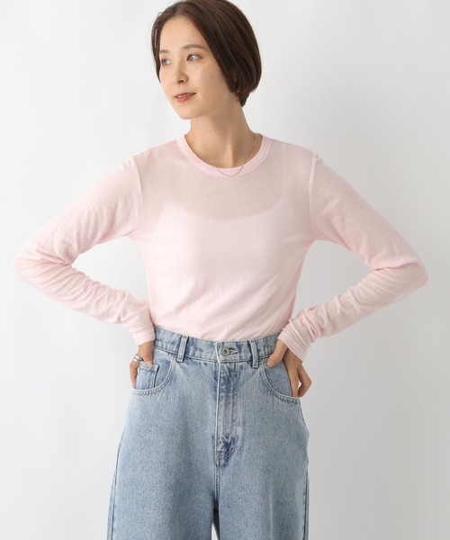 セール】テンセル混長袖クルーロンT 140532（Tシャツ/カットソー