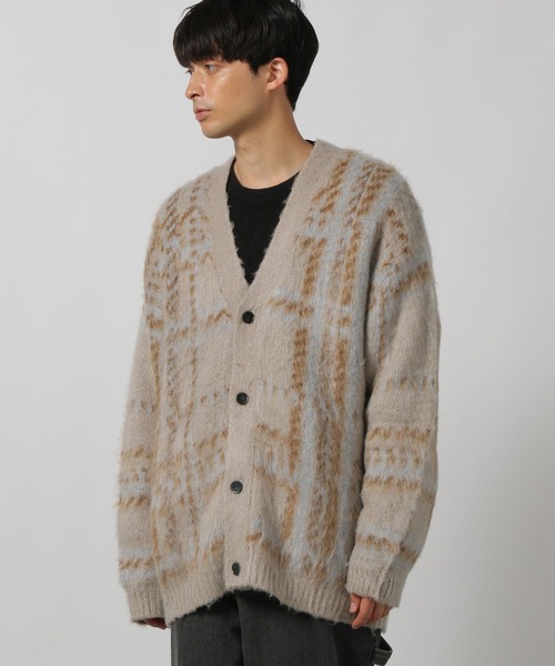 LAKOLE(ラコレ)の「シャギーチェックアソートカーデ / 137881(カーディガン/ボレロ・メンズ・ブラック/オレンジ/ベージュ・LARGE/MEDIUM)」の1枚目の写真