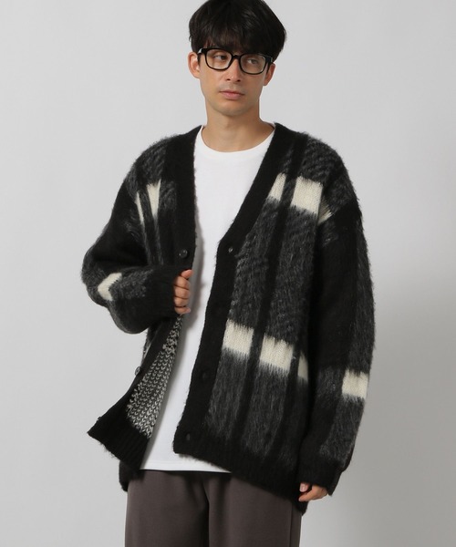 LAKOLE(ラコレ)の「シャギーチェックアソートカーデ / 137881(カーディガン/ボレロ・メンズ・ブラック/オレンジ/ベージュ・LARGE/MEDIUM)」の2枚目の写真