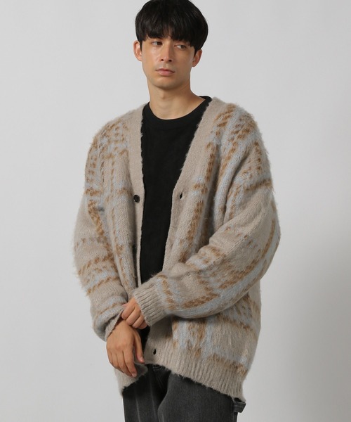LAKOLE（ラコレ）の「シャギーチェックアソートカーデ / 137881（カーディガン/ボレロ・メンズ・ブラック/オレンジ/ベージュ・LARGE/MEDIUM）」の7枚目の写真