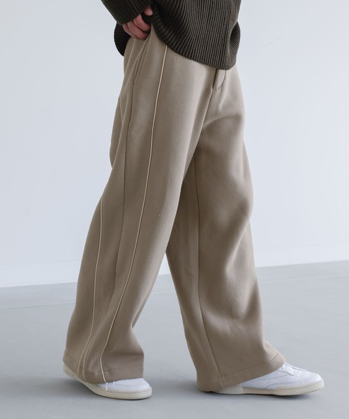 n'OrLABEL（ノアールレーベル）の「【SETUP対応】『裏起毛パイピングパンツ』（その他パンツ・メンズ・グレイッシュベージュ/ブラック・M/L）」の2枚目の写真