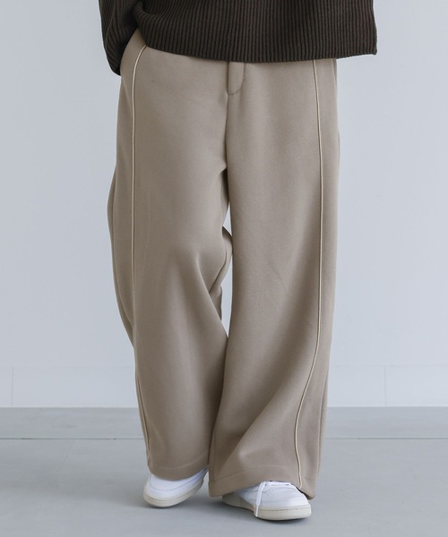 n'OrLABEL（ノアールレーベル）の「【SETUP対応】『裏起毛パイピングパンツ』（その他パンツ・メンズ・グレイッシュベージュ/ブラック・M/L）」の5枚目の写真