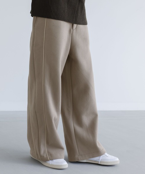 n'OrLABEL（ノアールレーベル）の「【SETUP対応】『裏起毛パイピングパンツ』（その他パンツ・メンズ・グレイッシュベージュ/ブラック・M/L）」の4枚目の写真