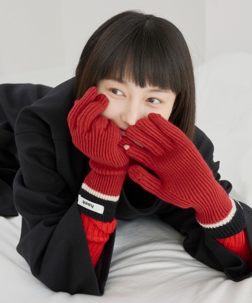 haek（ハク）の「bicolor gloves/配色ニット手袋 haek SELECT（手袋