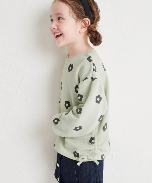 apres les cours（アプレレクール）の「【WEB限定】ドロストトレーナー（スウェット・キッズ・アイボリー/グレー/レッド/グリーン/ブラック/ピンク・100/110/120/130/140/80/90）」の4枚目の写真