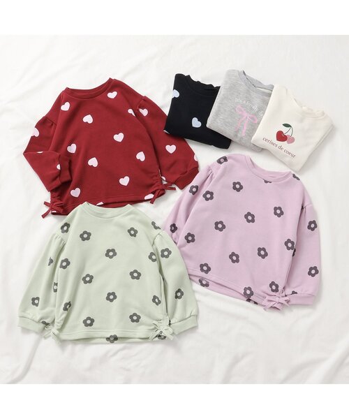 apres les cours（アプレレクール）の「【WEB限定】ドロストトレーナー（スウェット・キッズ・アイボリー/グレー/レッド/グリーン/ブラック/ピンク・100/110/120/130/140/80/90）」の18枚目の写真