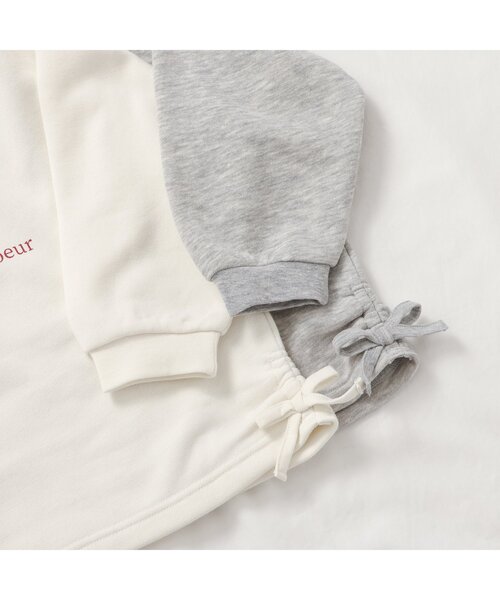 apres les cours（アプレレクール）の「【WEB限定】ドロストトレーナー（スウェット・キッズ・アイボリー/グレー/レッド/グリーン/ブラック/ピンク・100/110/120/130/140/80/90）」の17枚目の写真