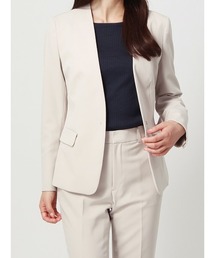 SUIT SQUARE（スーツスクエア）の「ジャケット  Vカラー  ハンドウォッシュ  ストレッチ  抗菌  防臭  ダブルクロス  無地（スーツジャケット・レディース）」