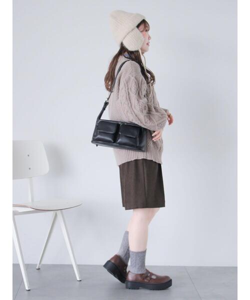 ehka sopo（エヘカソポ）の「ダブルポケットバッグ（ハンドバッグ・レディース・ベージュ/ブラック/シルバー・F）」の9枚目の写真