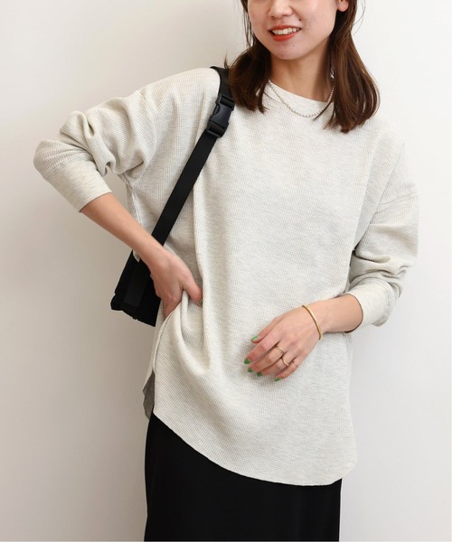 JOURNAL STANDARD relume（ジャーナルスタンダード　レリューム）の「《追加5》TCワッフルオーバーサイズロングスリーブTシャツ（Tシャツ/カットソー・レディース・ストーン/ホワイト/ライトグレー・FREE）」の3枚目の写真