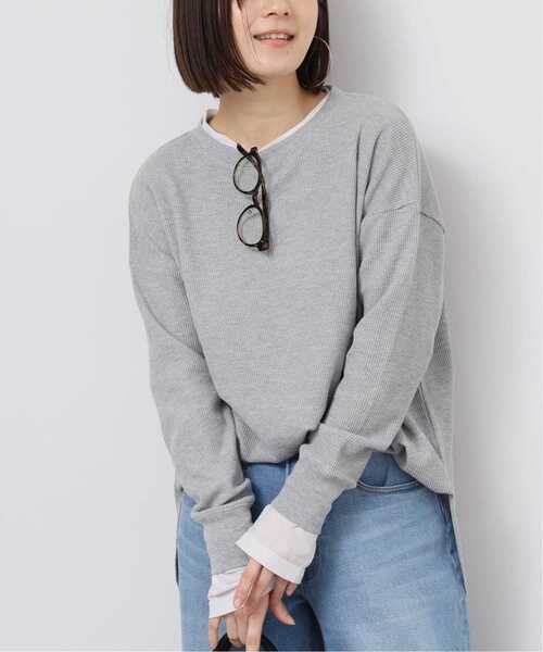 JOURNAL STANDARD relume（ジャーナルスタンダード　レリューム）の「《追加5》TCワッフルオーバーサイズロングスリーブTシャツ（Tシャツ/カットソー・レディース・ストーン/ホワイト/ライトグレー・FREE）」の13枚目の写真