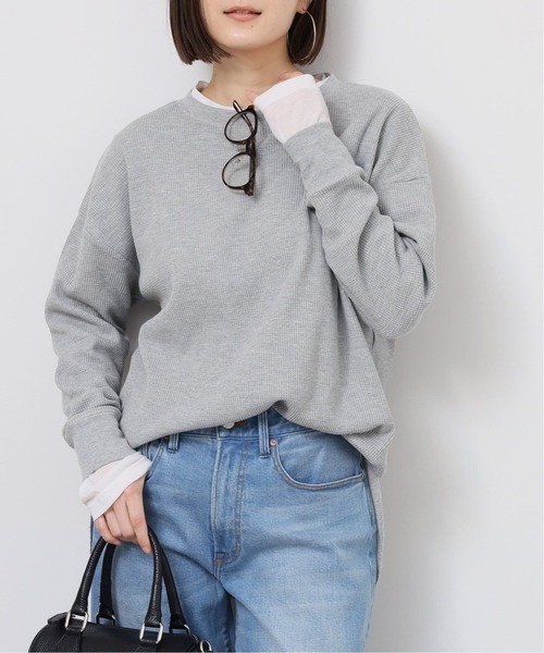 JOURNAL STANDARD relume（ジャーナルスタンダード　レリューム）の「《追加5》TCワッフルオーバーサイズロングスリーブTシャツ（Tシャツ/カットソー・レディース・ストーン/ホワイト/ライトグレー・FREE）」の14枚目の写真