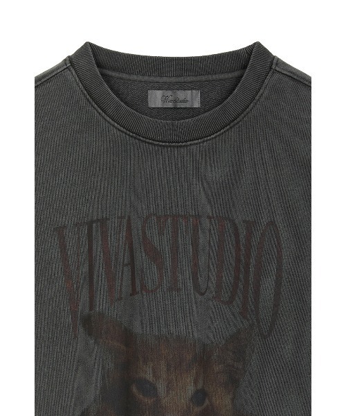 VIVASTUDIO（ビバスタジオ）の「キャットクルーネック / CAT CREW NECK（スウェット・メンズ・ホワイト/チャコール・X-LARGE/LARGE/MEDIUM/SMALL）」の16枚目の写真