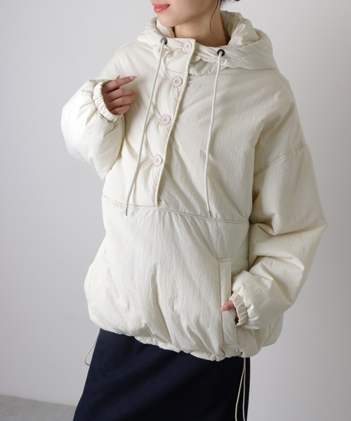 oversized hooded light outerwear mod coat /オーバーサイズ フード