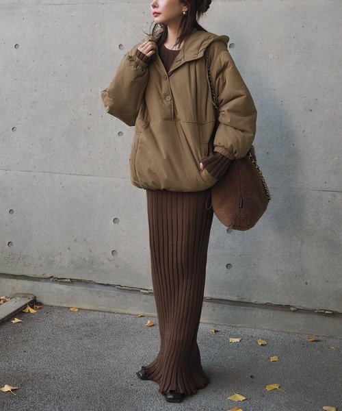 LAULEN(ローレン)の「oversized hooded light outerwear mod coat /オーバーサイズ フード付き モッズコート(モッズコート・レディース・ベージュ/ブラウン/アイボリー/ブラック・FREE)」の8枚目の写真