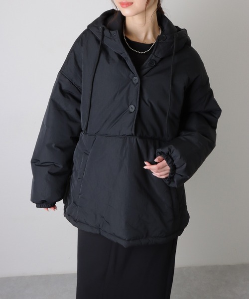 LAULEN(ローレン)の「oversized hooded light outerwear mod coat /オーバーサイズ フード付き モッズコート(モッズコート・レディース・ベージュ/ブラウン/アイボリー/ブラック・FREE)」の12枚目の写真