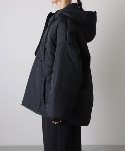 LAULEN(ローレン)の「oversized hooded light outerwear mod coat /オーバーサイズ フード付き モッズコート(モッズコート・レディース・ベージュ/ブラウン/アイボリー/ブラック・FREE)」の14枚目の写真