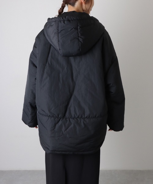 LAULEN(ローレン)の「oversized hooded light outerwear mod coat /オーバーサイズ フード付き モッズコート(モッズコート・レディース・ベージュ/ブラウン/アイボリー/ブラック・FREE)」の15枚目の写真