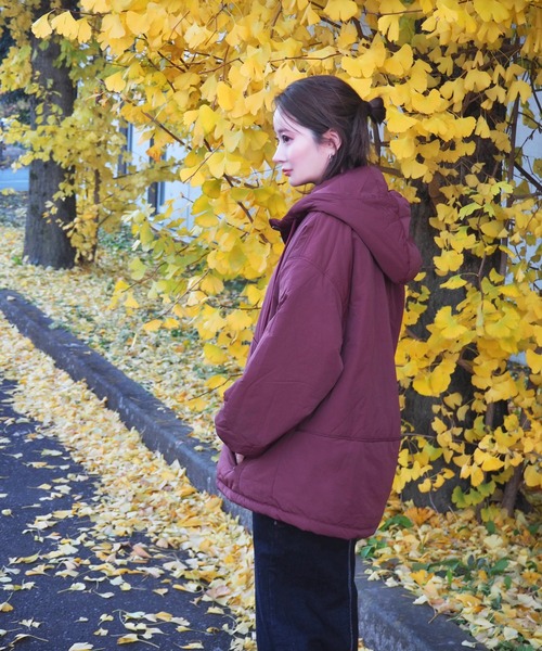 LAULEN(ローレン)の「oversized hooded light outerwear mod coat /オーバーサイズ フード付き モッズコート(モッズコート・レディース・ベージュ/ブラウン/アイボリー/ブラック・FREE)」の16枚目の写真