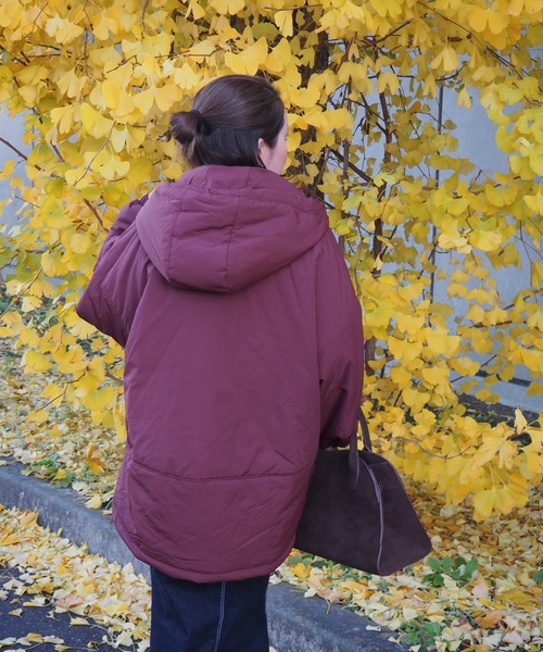 LAULEN(ローレン)の「oversized hooded light outerwear mod coat /オーバーサイズ フード付き モッズコート(モッズコート・レディース・ベージュ/ブラウン/アイボリー/ブラック・FREE)」の17枚目の写真