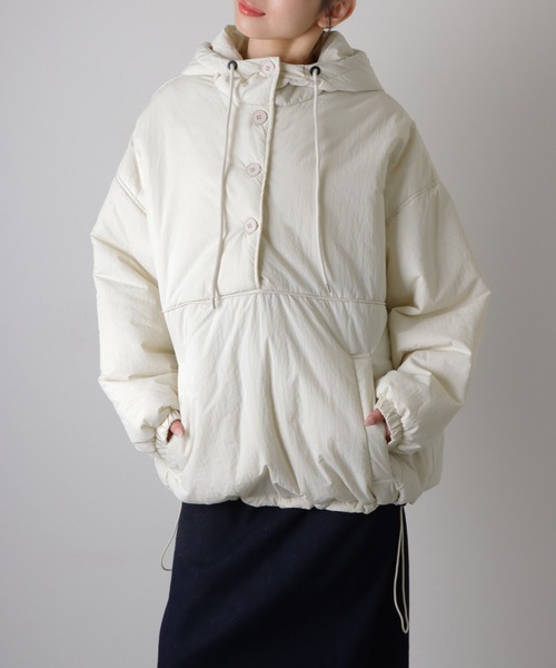 LAULEN(ローレン)の「oversized hooded light outerwear mod coat /オーバーサイズ フード付き モッズコート(モッズコート・レディース・ベージュ/ブラウン/アイボリー/ブラック・FREE)」の21枚目の写真