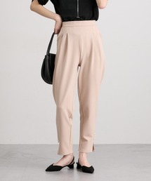 nissen | 裾パール調ボタン付テーパードパンツ(スラックス)