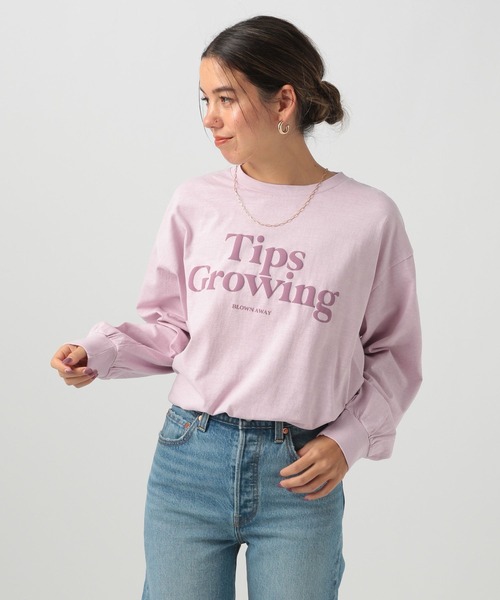 BAYFLOW（ベイフロー）の「[ゆるっと着られるオーバーサイズ]ピグメントロゴロングスリーブT（Tシャツ/カットソー・レディース・チャコール/ピンク/アイボリー/ブルー・SMALL/MEDIUM）」の12枚目の写真